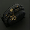 TCC™ Natural Volcanic Lava Stone Om Buddha Bracelet